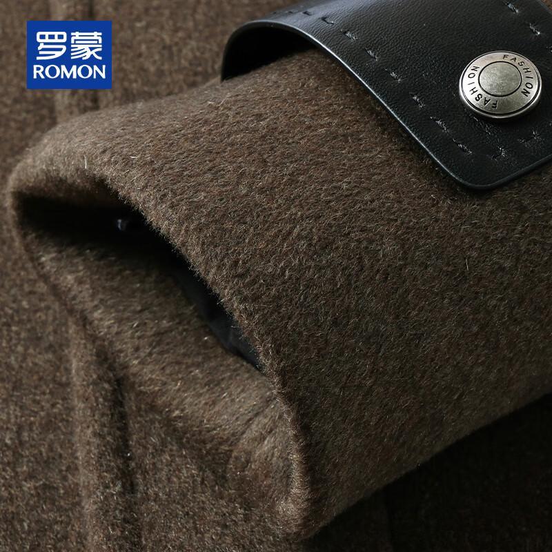 Romon Men's Cashmere Wool Blend Mid-Length Overcoat