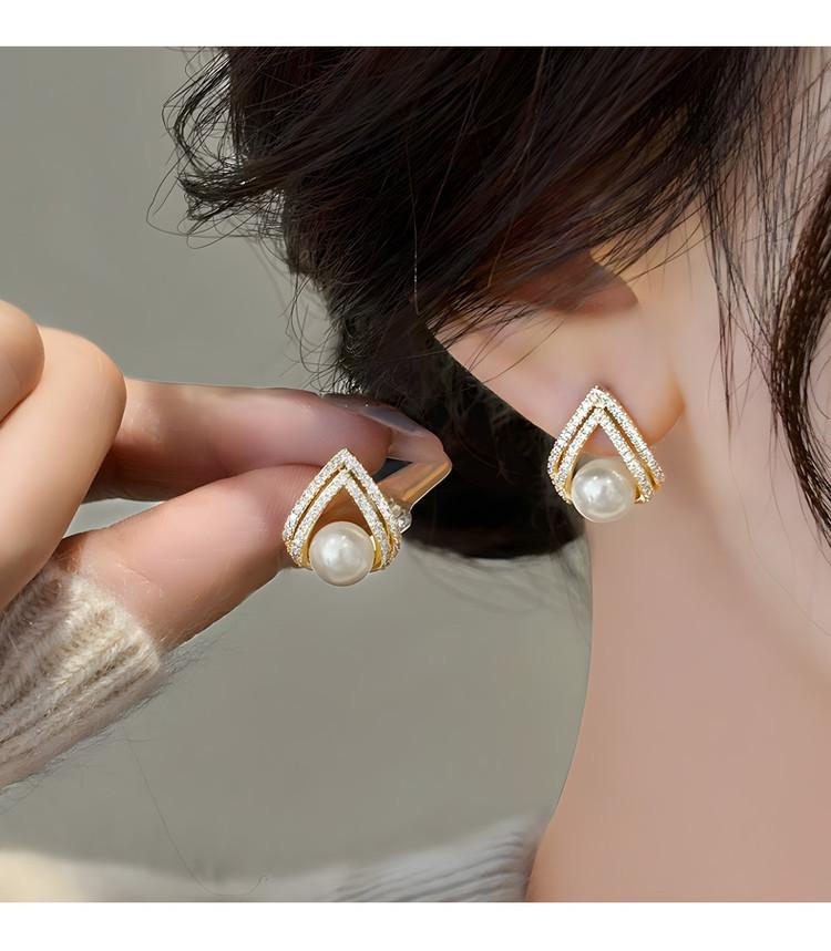 French White Bead Earrings for Women