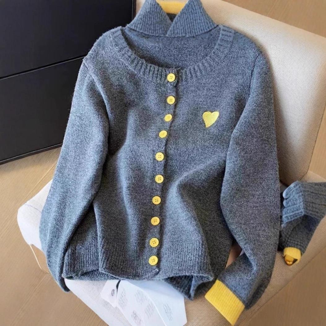 

Женское пальто-свитер, весна и осень, с круглым вырезом, лоскутное, вязаный кардиган, свободный свитер-кардиган, повседневный стиль, топ S