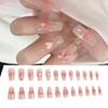 24Pcs Long Coffin False Nail Acrylic Artificial Nail Manicure Nail Art with Heart and Star Patterns for Stylish Women