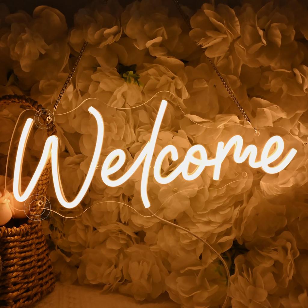 Welcome Led Neon Light Sign Business Open Windows Home Door Wall Sign Decor Bar Pub Store Shop Come In Wedding Birthday Party