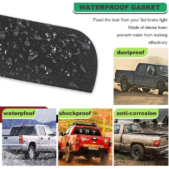 3Rd Third Brake Light Seal Gasket Compatible With Dodge Ram 1500 2009 To 2018, Ram 2500 3500 2010 To 2018,Waterproof High Mount Stop Lamp Assembly,