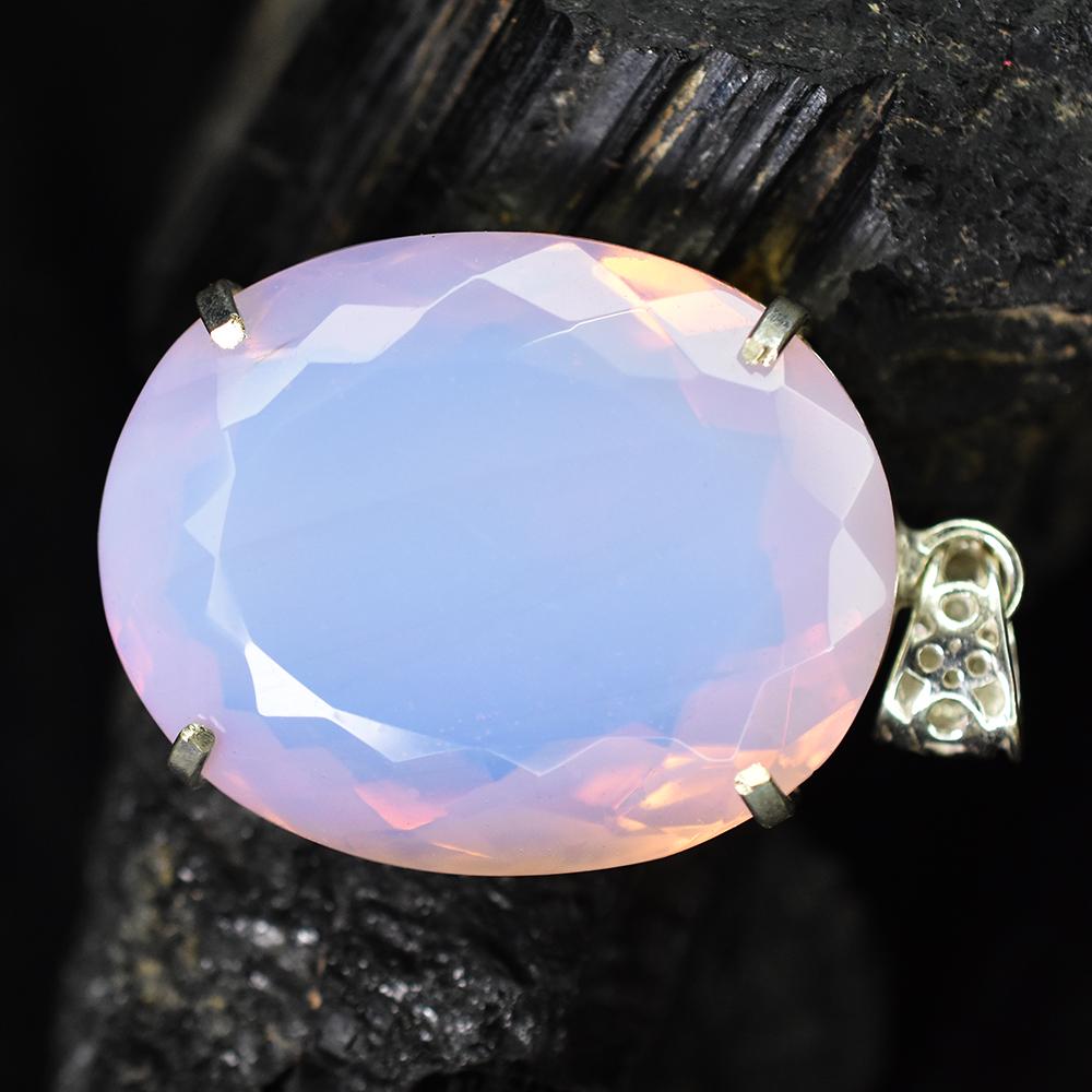 925 Sterling Silver CERTIFIED 147.45 Ct Australian Opal Oval Cut Pendant Gems MY-PD-130-NS