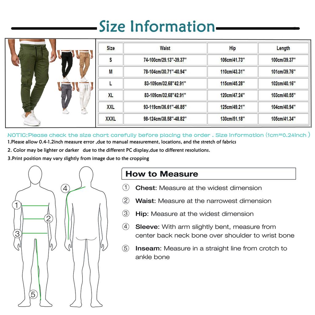 Men's Sports Casual Jogging Trousers Lightweight Hiking Work Pants Outdoor Pant
