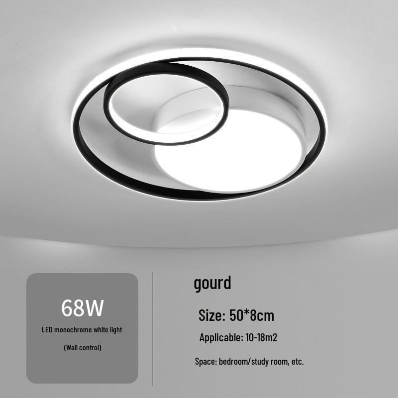 Nordic Modern LED Ceiling Light - Minimalist Black & White Design for Bedroom, Study, or Romantic Settings