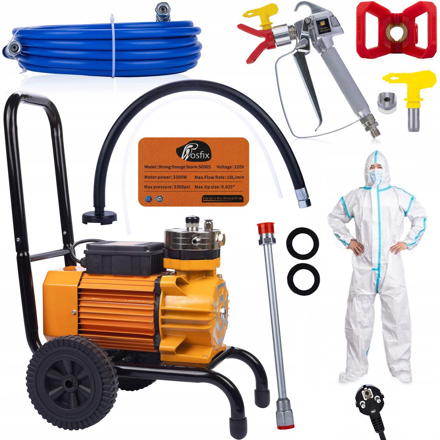 

Rosfix Agregat Malarski Strong Orange Storm SOS03 – Silnik Bezszczotkowy 3500W | Maksymalne Ciśnienie 22MPA | Zestaw z Kombinezonem Malarskim