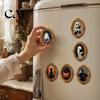 Kitchen Refrigerator Magnet 1/6Pcs Halloween Retro Frame Magnet, Wooden Fridge Seasonal Magnets Decor Decoration, Memo Note Holder for Holiday
