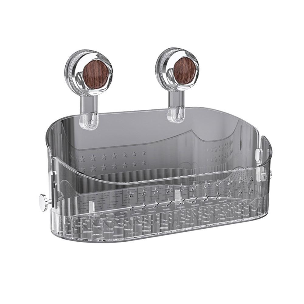 

Многофункциональная полка для ванной комнаты, полка для хранения на присосках, новая корзина для хранения, ванная комната, кухня серый/прозрачный