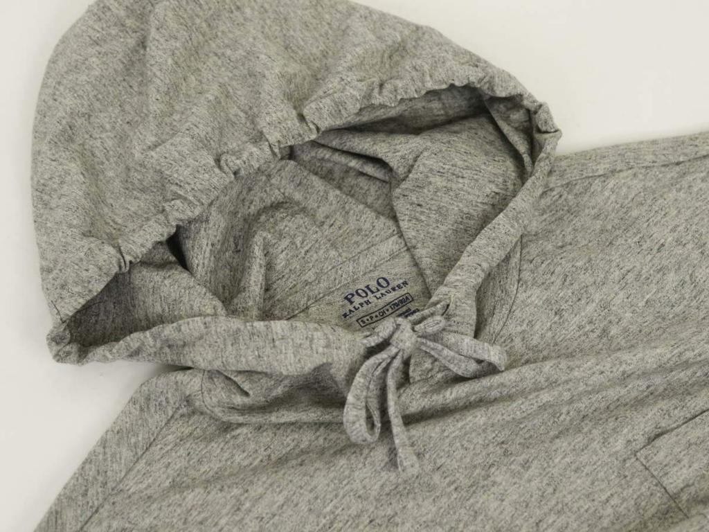 Polo Ralph Lauren Long Sleeve Hooded with Chest Size Men's T-Shirt Pocket, 0107226-M-GREY