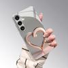 Rose Heart Pattern 2D Phone Case for Samsung S26 S25 S24 S23 S22 S21 S20 A56 A36 A16 - Electroplated Glass Protective Cover