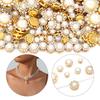 10-100pcs/lot Sunflower Rhinestone Pearl Sewing Beads Round Flatback Rhinestones For Clothes Sewing Wedding Headwear Decoration