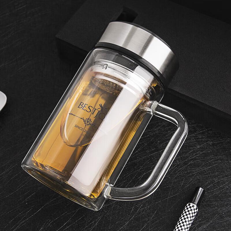FUGUANG BESTJOY High Borosilicate Glass Tea Cup with Infuser and Handle