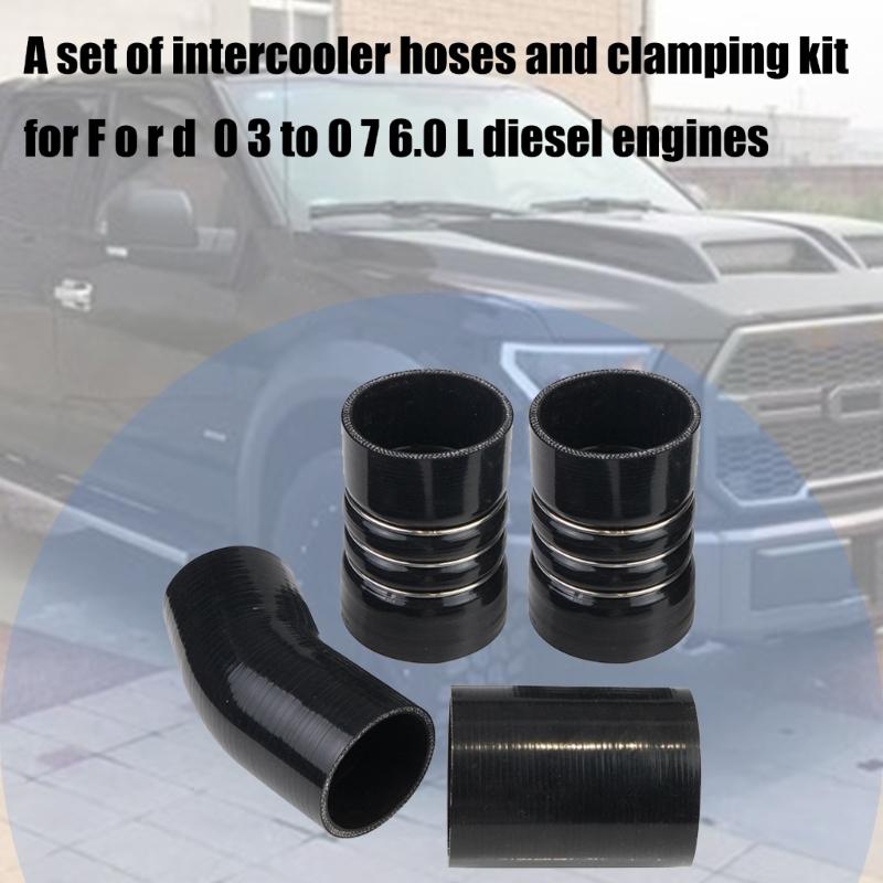 Silicone Intercooler Hose Set F250 F350 F450 F550 6.0L Power Strokes Intercooler Hose CAC Boots Clamps Set