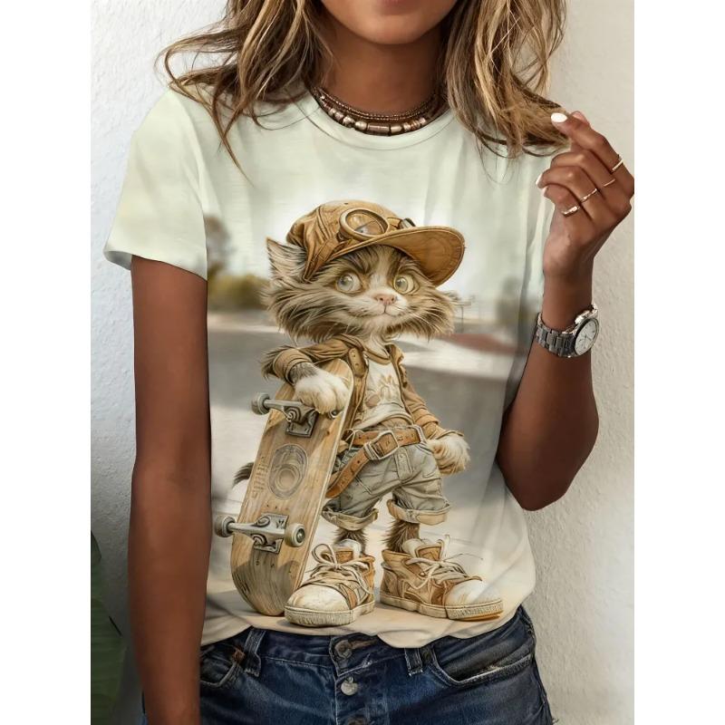 3D Printed Summer Fashion Women's T-Shirt Breathable Casual