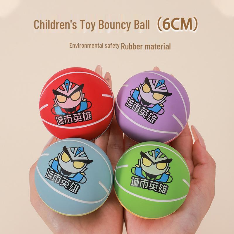 6cm Mini High Elastic Rubber Ball for Kids - Grip & Bounce Football/Basketball for Kindergarten