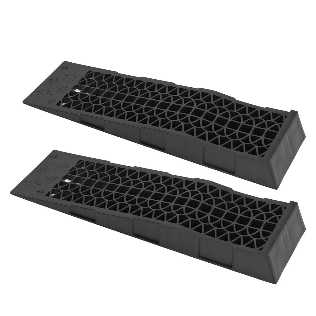 2pcs 4,400lbs Capacity Low Profile Car Ramps Plastic Automotive Ramp for Oil Change Maintenance Black