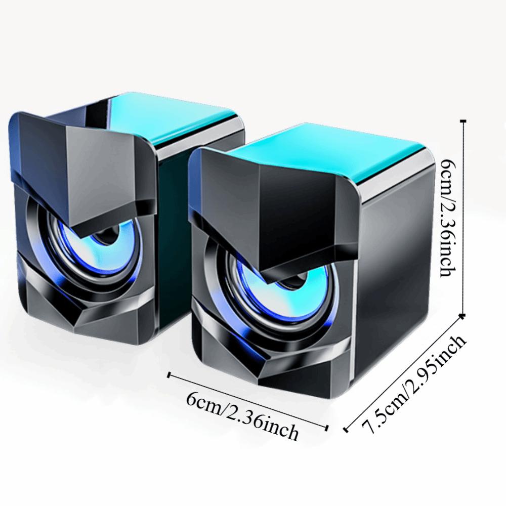 Subwoofer RGB Light USB Speaker AUX Audio Portable Wired Small Speaker Stereo Mini Stereo Mini Speaker Adult
