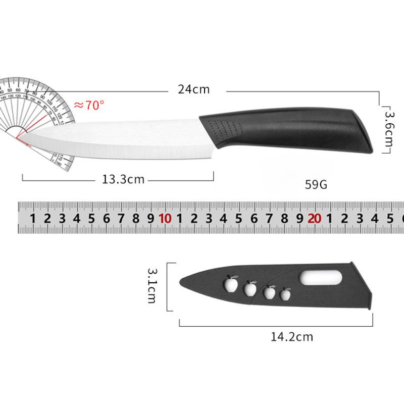 Ceramic Fruit Knife for Kitchen 3 4 5 6 Inch Chef Knife with Sheath Utility Slicing Cooking Tool for Vegetable Rustproof Zirconi