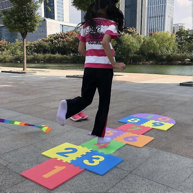 Children Giant Hopscotch Mat Game Kids Soft EVA Foam Interlocking Tiles Indoor Outdoor Garden Family Game Toys
