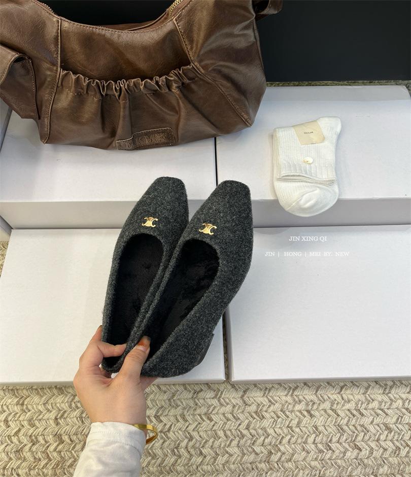 French flat-bottomed small fragrant wind velvet Doudou single shoes women's shoes 2025 new autumn and winter versatile outer wear Mao Mao shoes