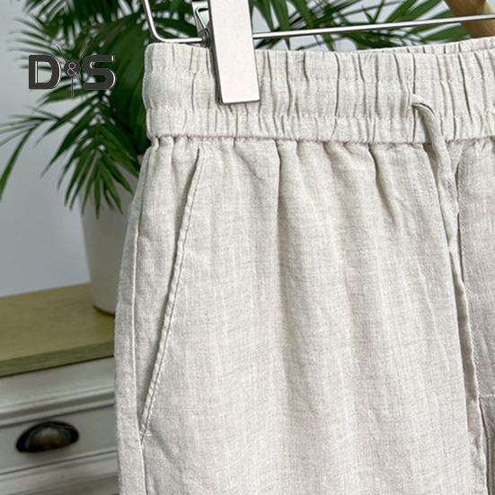 Pantaloni da Uomo in Lino Casual Vestibilità Ampia Pantaloni Dritti con Coulisse Gamba Larga Pantaloni da Golf Estivi da Vacanza Viaggio Lavoro Vita Quotidiana