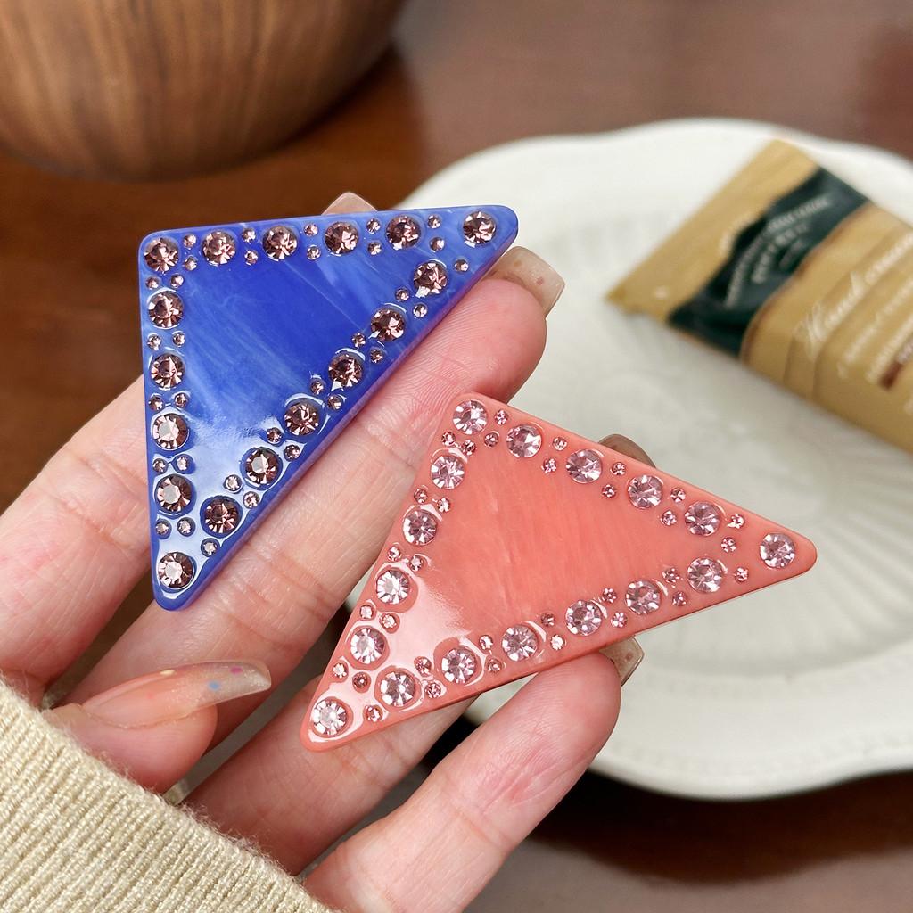 5mm Fashionable Thick Triangle Spring Hair Clip With Shimmering Rhinestones Women For
