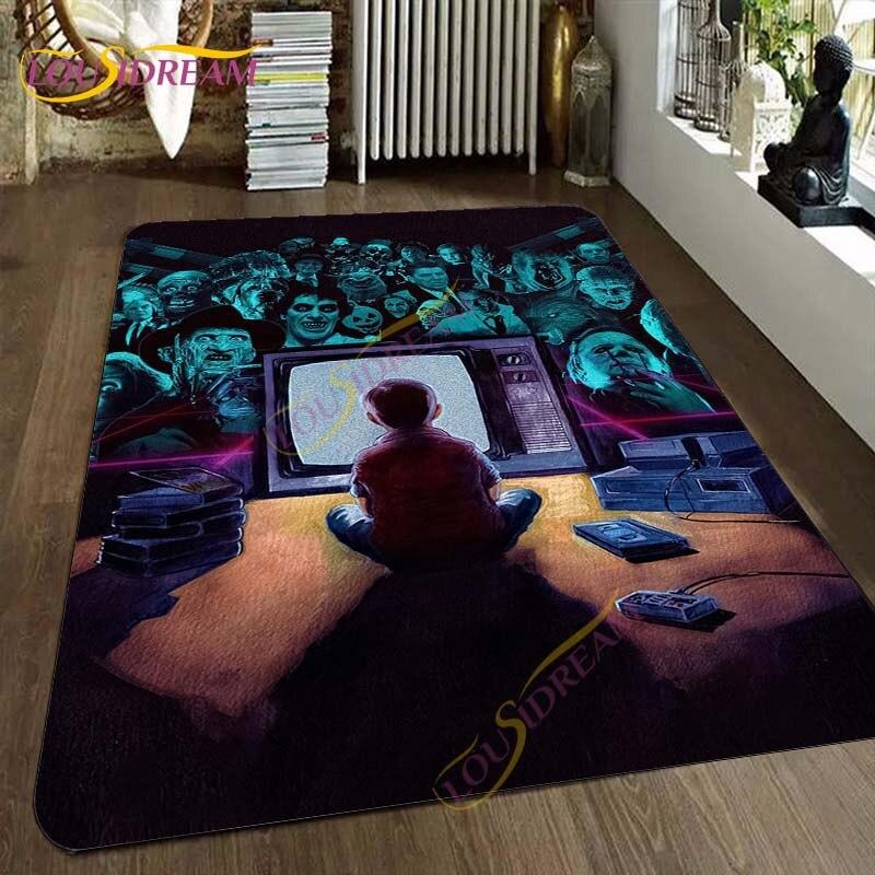 Freddy Jason Chucky Horror Movie Character Carpet Halloween Child's Play Floor Mat 3D Horror Rug Area Rugs Bedroom Non-slip Mat