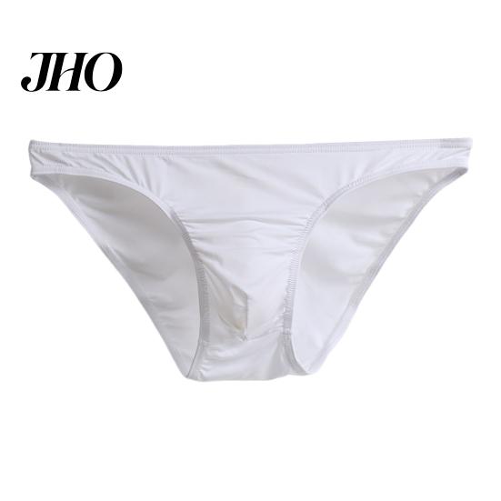Slip d'été pour homme 3D U-convexe Basse taille Fin Culotte Couleur unie Poche tridimensionnelle Sous-vêtement Respirant