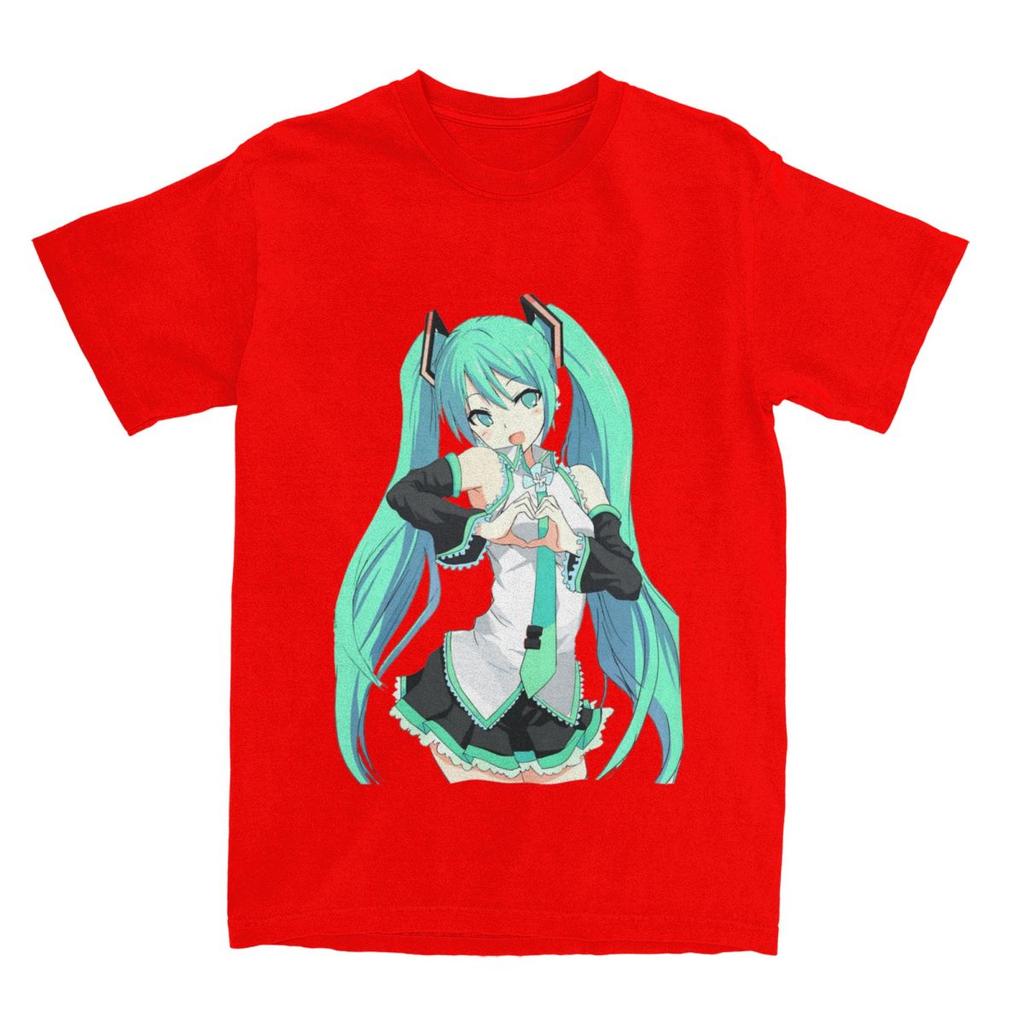 Hatsune Miku Anime Tshirts Unisex Unisex Unisexga Vintage Pure Cotton Tee Shirt Crewneck Short Sleeve T Shirts Big Size Clothes