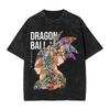 Dragon Ball Washed Street Trend Theme T-Shirt Short Sleeve Fashion Same Animated Top Hip Hop Men And Women