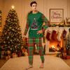Christmas-print long-sleeve and long-pant matching family loungewear set