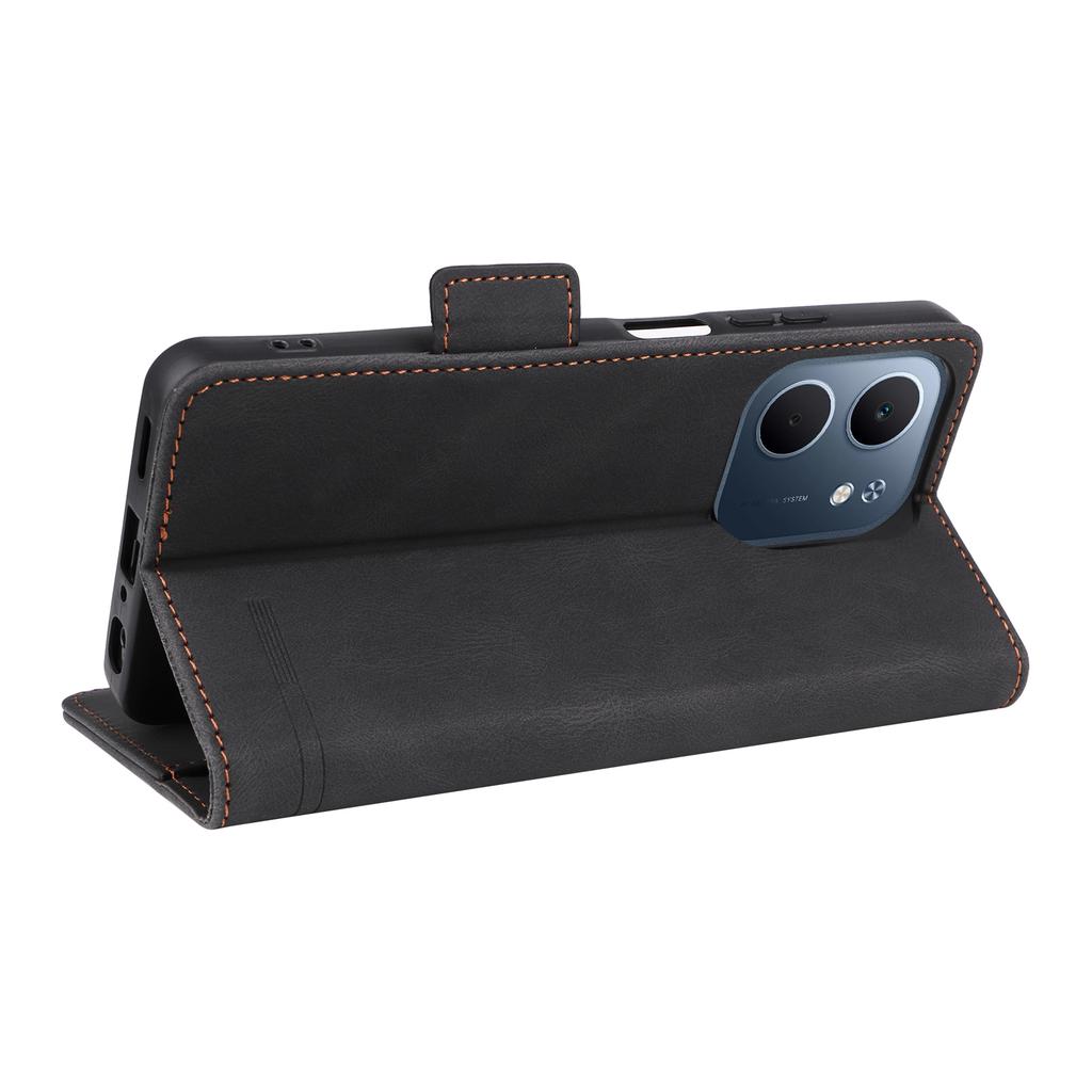 For Oppo A5x 5G/4G Case Leather Wallet Flip Phone Cover with Hardware Decor