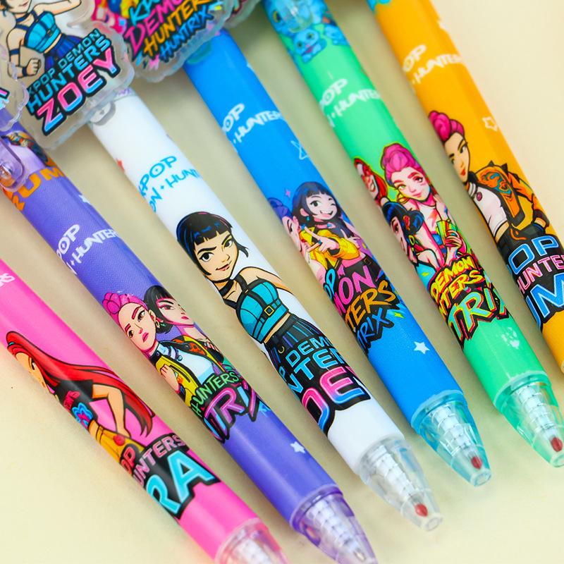 Various styles of K-POP gel pen Demon hunter pressing 0.5mm black ink Acrylic patch high-value student stationery