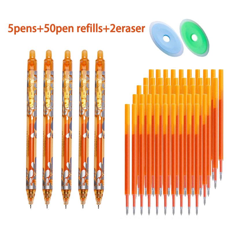 0.5mm Erasable Gel Pens Set 6colors Refill Rod Magic Ink Erasable Pen Washable Handle Office Writing Student School Stationery