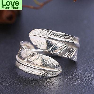 Modny Unikalny Design Pióro Otwierane Regulowany Metalowy Pierścionek Męski i Damski Retro Trend Biżuteria dla Pary Prezent