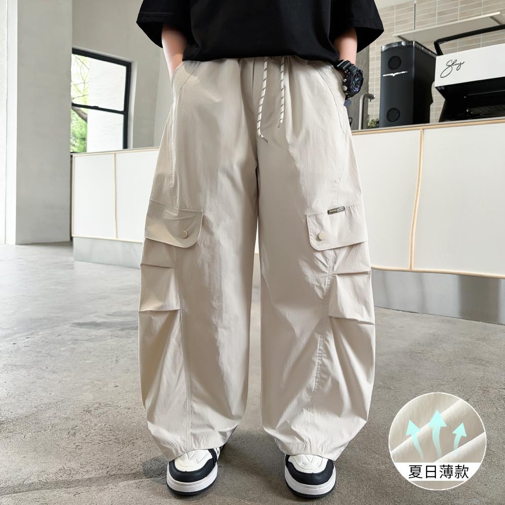 Boys' quick drying work pants 2026 new style, children's mid to large boys' straight leg wide leg casual pants, summer thin version