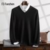 Fanzhen Men's V-Neck Cashmere Blend Sweater