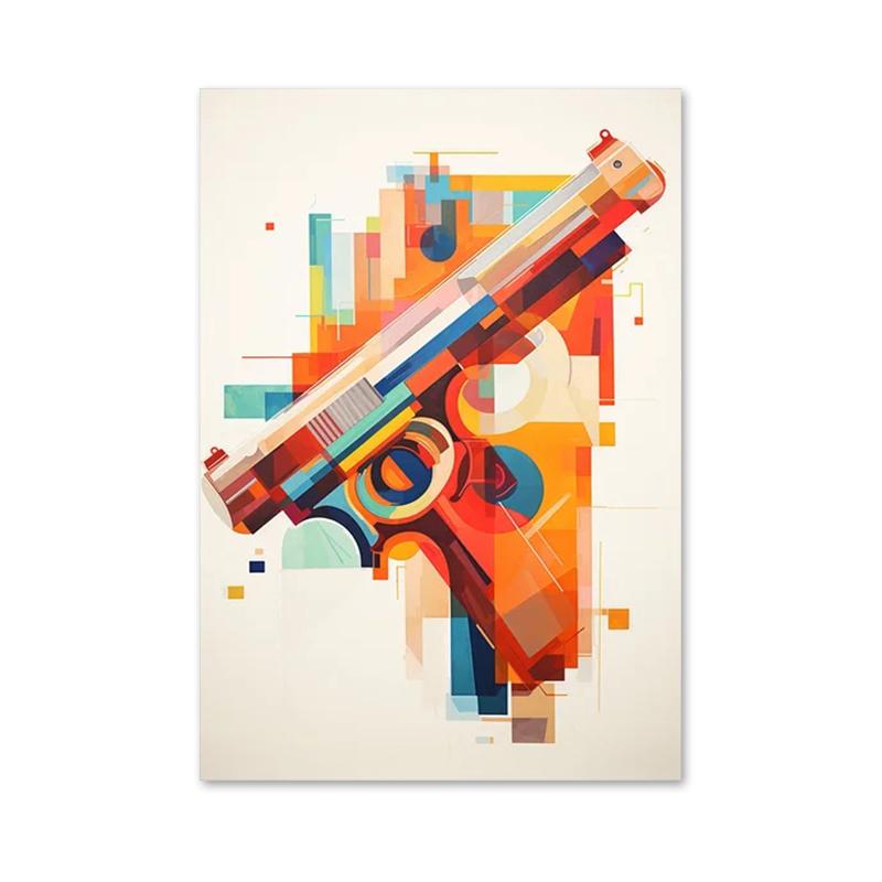 Abstract Graffiti Pistol Posters and Prints Canvas Paintings Wall Art Pictures for Living Room Home Decoration