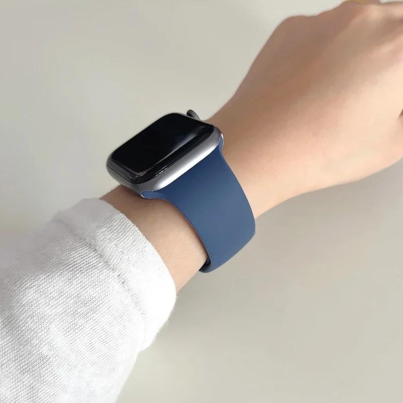 Straps For Watch 10 46 Mm 49mm 44 Mm 45mm 40mm 42mm 41mm 38mm Sport Bracelet iWatch Series 9 8 7 SE Ultra 2 Silicone Band