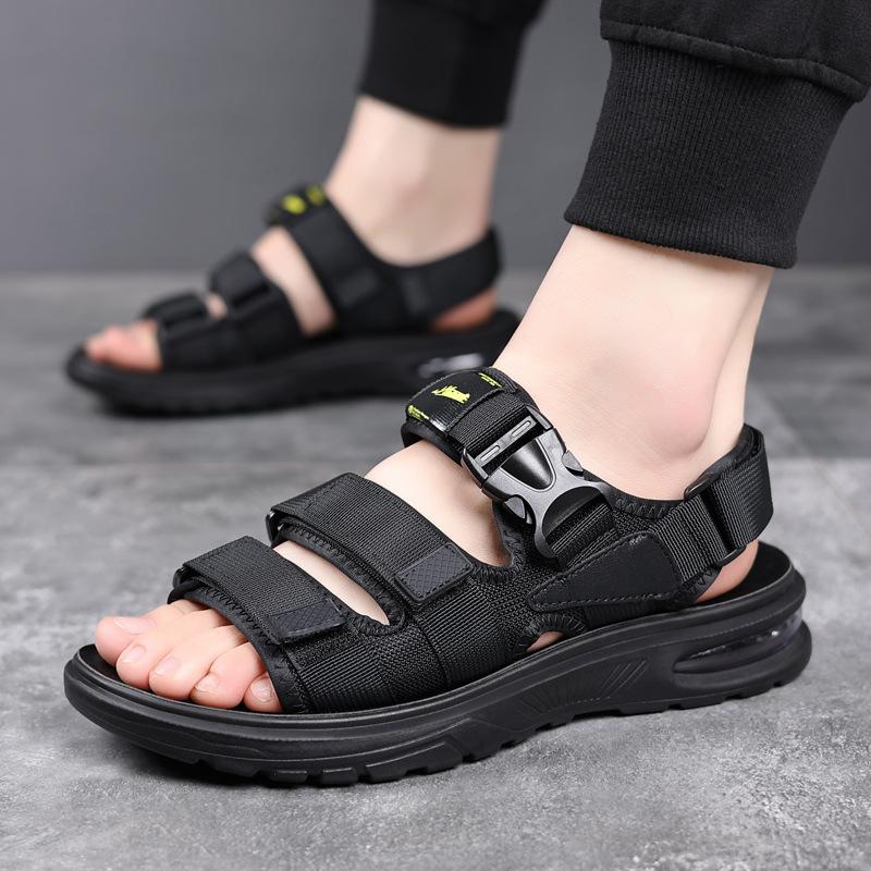 Fashion 2025 Summer New Designer Men's Non-slip Sandals Fashion Outdoor Sports Leisure Beach Shoes for Men Black Air Cushion Sandals