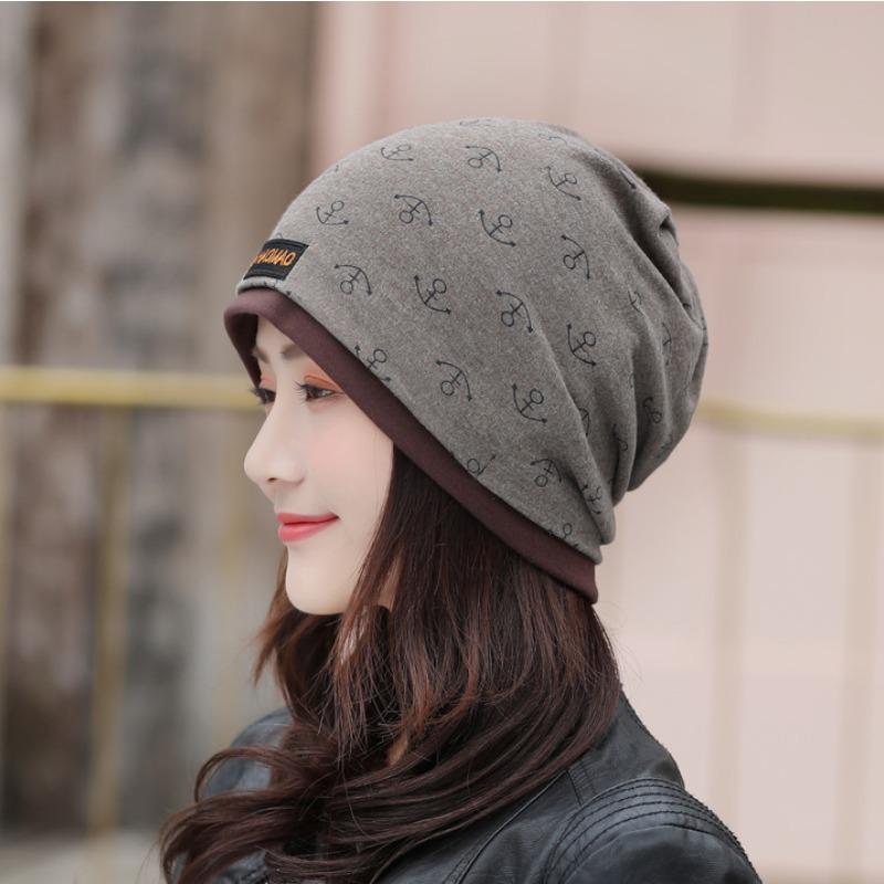Fashionable Printed Crochet Hat Autumn Winter Warmth Comfort Women's Headscarf Postpartum Hat