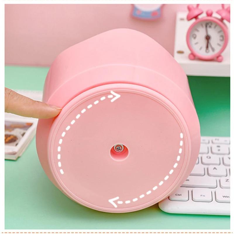 Rotatable Pen Holder Spacious Desk Pencil Storage Box 6-Grid Stationery Organizer School Office Pen Stand Supplies