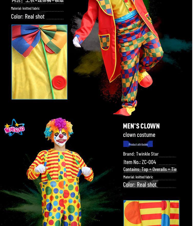 Adult Clown Cosplay Costume for Parties and Masquerades – Includes Clothes and Accessories