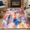 Vibrant Watercolor Floral Pattern Patterned carpet, non slip mat suitable for living room and bedroom sofas