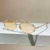 KAMMPT Vintage Oval Sunglasses with Rhinestones Women Fashion Retro Metal Rim Decor Shades New Trendy Elegant Casual Sun Glasses