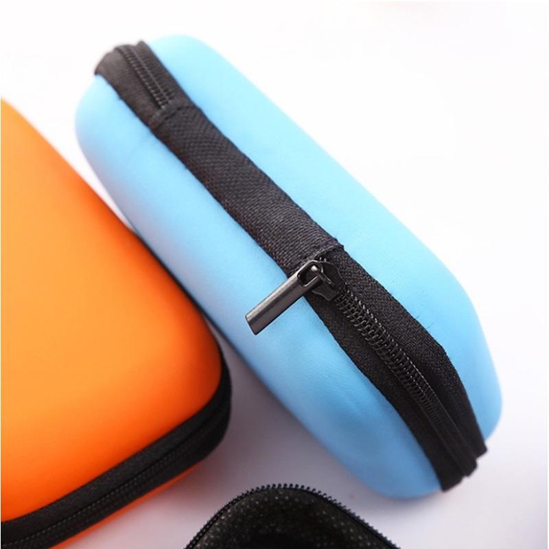 Hard Earphone Case Eva Leather Headphone Storage Bag Protective Usb Cable Organizer Portable Earbuds