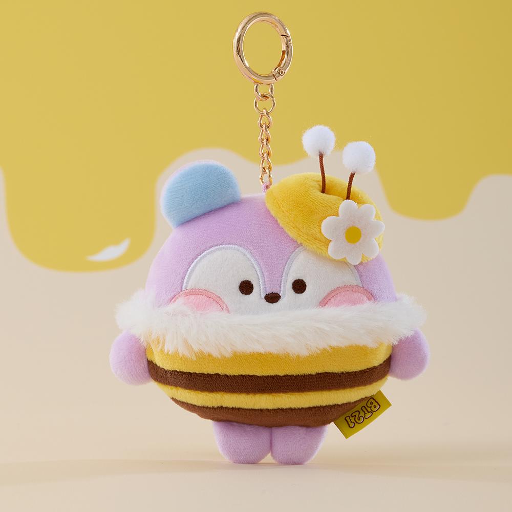 BT21 MANG minini Honeybee Plush Tape Measure Keyring