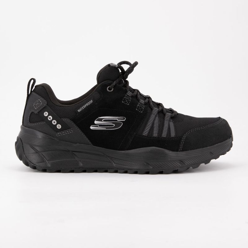 Baskets de sport noire en toile à lacets Homme SKECHERS