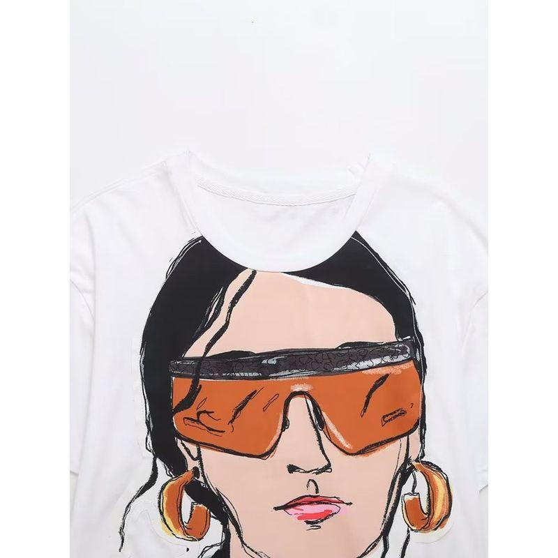 Fashion Style Summer New Arrival Women's Clothing Stylish Loose Easiest for Match Girl Print T-shirt 1165236 250