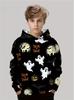 Jungen Kleidung Lustiger Terror Kürbis Langarm Kapuzenpullover Kind Cartoon Halloween Dünnes Sweatshirt Oberteile Halloween Geschenk für Jungen Mädchen